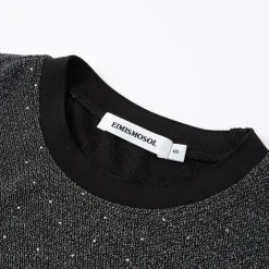 Eimismosol Sparkly Metallic Butterfly Wrinkle T-Shirt