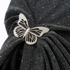Eimismosol Sparkly Metallic Butterfly Wrinkle T-Shirt