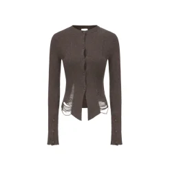 Elywood Destruction Knit Top Mocha
