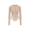 Elywood Destruction Knit Top Beige