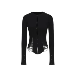 Elywood Destruction Knit Top Black