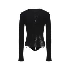 Elywood Destruction Knit Top Black