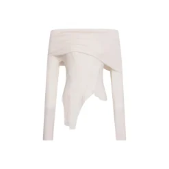 Elywood Floral Off-Shoulder Base Shirt Top White