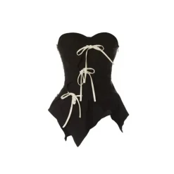 Elywood Gauze Brassiere Top Black