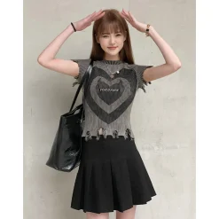 Fordare Destroy Devil Heart Knit Top