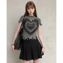 Fordare Destroy Devil Heart Knit Top