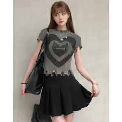 Fordare Destroy Devil Heart Knit Top