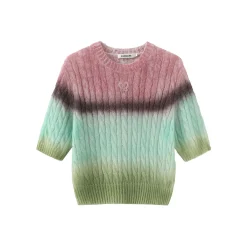 Fordare Fluffy Rainbow Knit Top