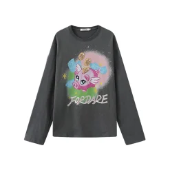 Fordare Fortune Pig Printed Washed Top