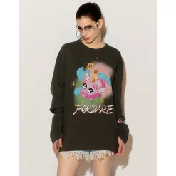 Fordare Fortune Pig Printed Washed Top