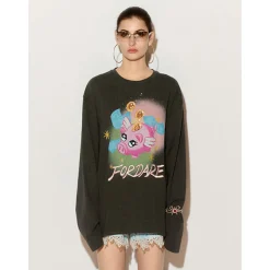 Fordare Fortune Pig Printed Washed Top