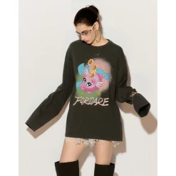Fordare Fortune Pig Printed Washed Top