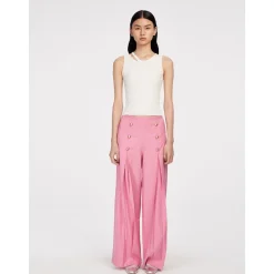 Herlian Asymmetrical Knitted Vest Top White