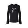 Herlian Bow Pattern Embroidery L/S T-Shirt Black