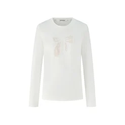Herlian Bow Pattern Embroidery L/S T-Shirt White