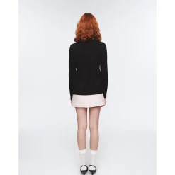 Herlian Bow Pattern Embroidery L/S T-Shirt Black