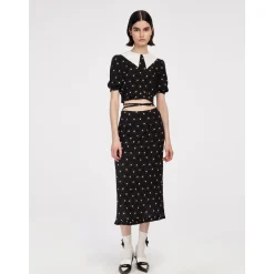 Herlian Daisy Floral Lace-Up Top Shirt