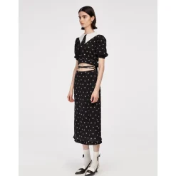 Herlian Daisy Floral Lace-Up Top Shirt