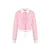 Herlian Embroidery Logo Back Split Shirt Pink