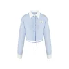 Herlian Embroidery Logo Back Split Shirt Blue