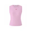 Herlian Embroidery Logo Knit Vest Top Pink