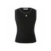 Herlian Embroidery Logo Knit Vest Top Black