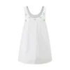 Herlian Fake-2-Piece Beaded Vest Dress White