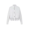 Herlian Lace Edge Embellished Shirt White