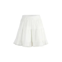 Herlian Lace Patchwork Puffy Skirt White