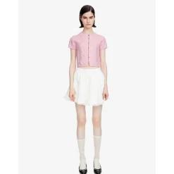 Herlian Lace Patchwork Puffy Skirt White