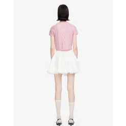 Herlian Lace Patchwork Puffy Skirt White