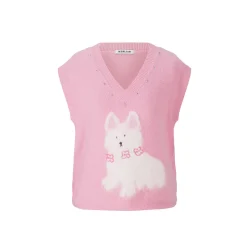 Herlian Puppy Knit Vest Top Pink