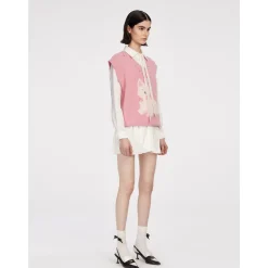 Herlian Puppy Knit Vest Top Pink
