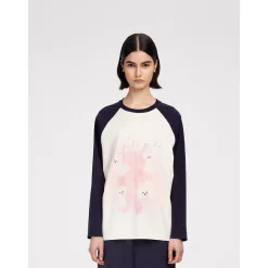 Herlian Puppy Printed Raglan L/S T-Shirt Navy Blue