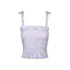 Kroche Bow Lace Up Plaid Sling Vest Purple