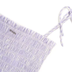 Kroche Bow Lace Up Plaid Sling Vest Purple