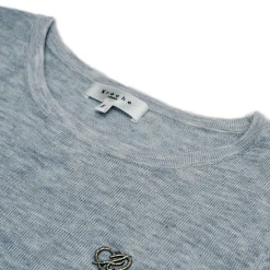 Kroche Color Blocked Cuff Woolen Knit Top Grey