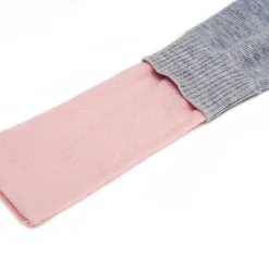 Kroche Color Blocked Cuff Woolen Knit Top Grey