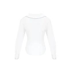 Kroche Color Blocked Doll Collar Slim Shirt White
