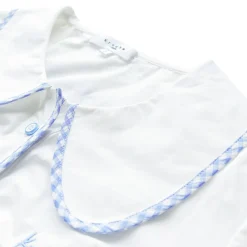 Kroche Color Blocked Doll Collar Slim Shirt White