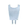 Kroche 3D Bow Plaid Sling Vest Blue