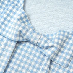 Kroche 3D Bow Plaid Sling Vest Blue