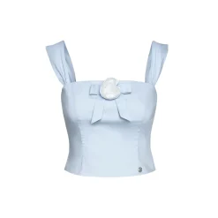Kroche 3D Bow Rose Sling Vest Blue