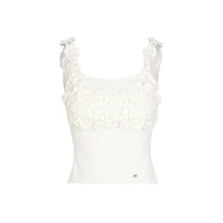 Kroche 3D Hand Crochet U-Neck Sling Vest White
