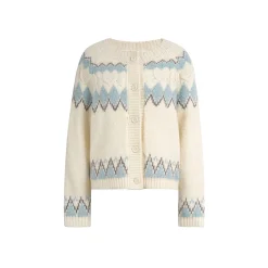 Kroche Fair Isle Jacquard Woolen Knit Cardigan