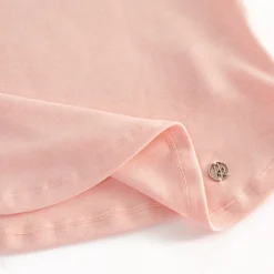 Kroche Fake-2-Piece Halter Bow Short Sleeve Tee Pink