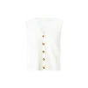 Kroche Faux Mink V-Neck Vest White