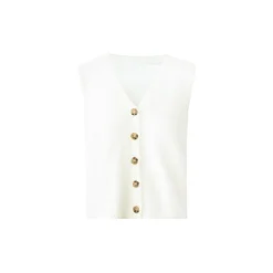 Kroche Faux Mink V-Neck Vest White