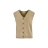 Kroche Faux Mink V-Neck Vest Brown