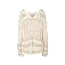 Kroche Hollow Out Striped Hooded Knit Top